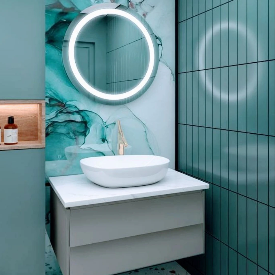 Contemporary Round Backlit Mirror